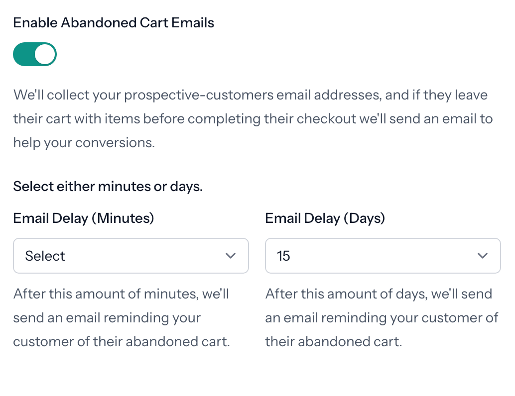 Transaction dashboard showing abandoned carts