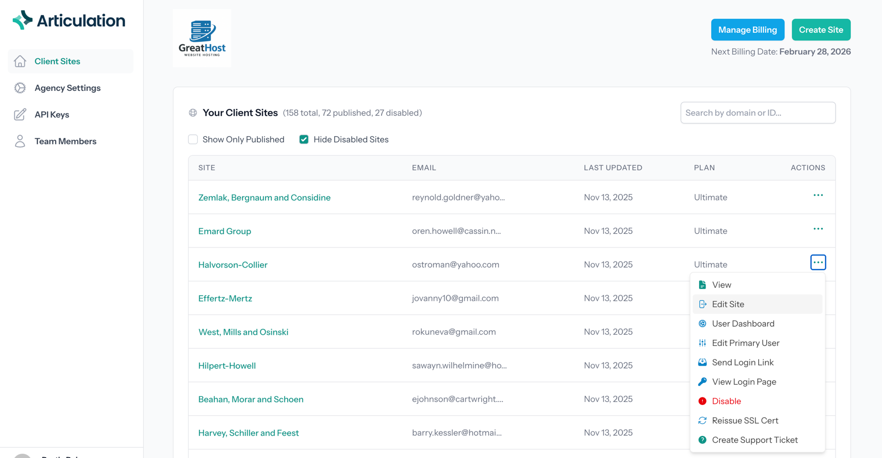Articulation's Agency Dashboard