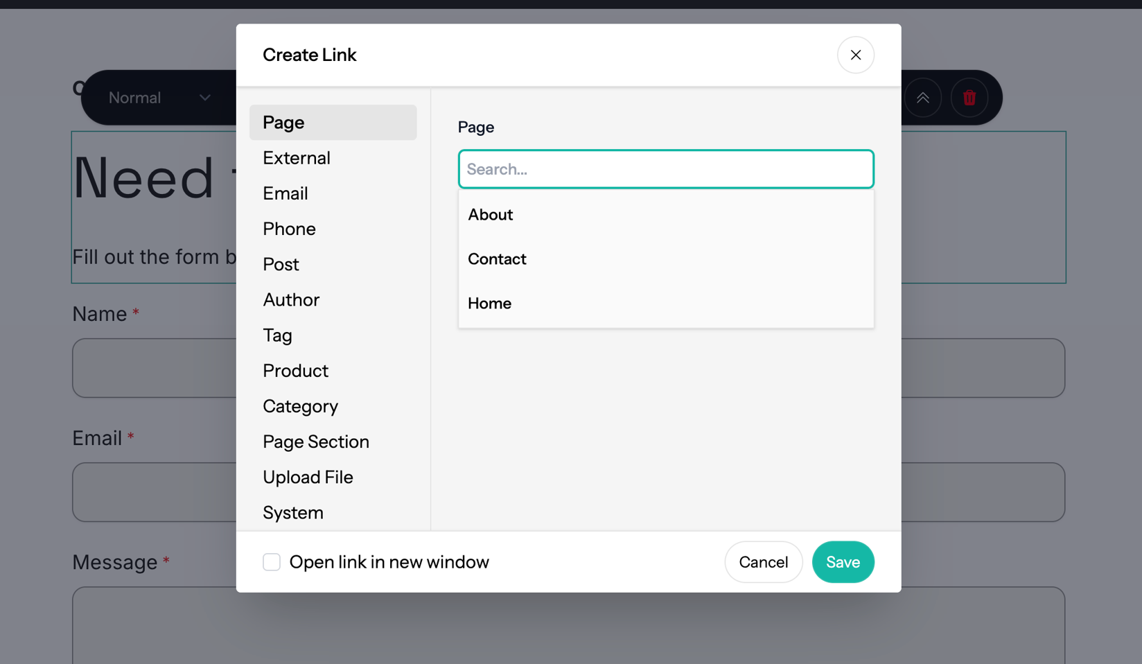 Smart linking and editor interface