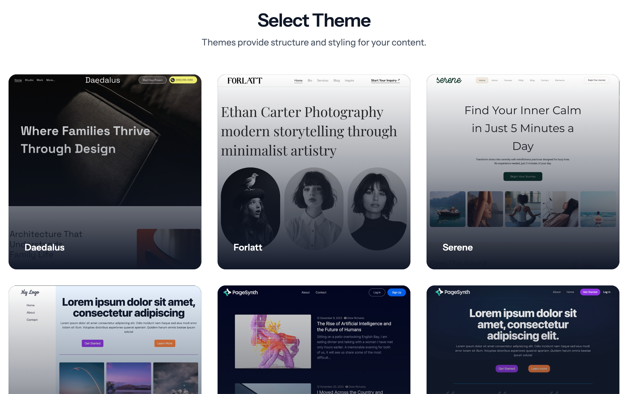 Articulation theme selection